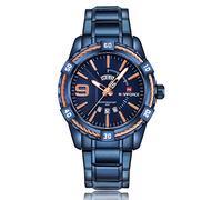 NAVIFORCE Men's Analogue Quartz Watches Stainless Steel Band Luminous Waterproof Sports Wrist Watches for Men