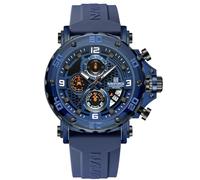NAVIFORCE Men's Analogue Sport Chronograph Luminous Quartz Watch with Fashion Silicone Strap (Blue)