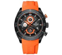 NAVIFORCE Men's Chronograph Watch Waterproof Soft Silicone Strap Sports Quartz Male Wristwatch with Auto Date (BBO)