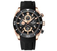 NAVIFORCE Men's Chronograph Watch Waterproof Soft Silicone Strap Sports Quartz Male Wristwatch with Auto Date