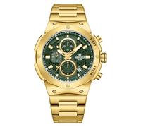 NAVIFORCE Men's Luxury Quartz Stainless Steel and Metal Mens Chronograph Watches for Men Waterproof Casual Wrist Watch with Date (Gold Black)