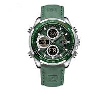 NAVIFORCE Men's Military Digital Watches Analog Quartz Waterproof Watch Sport Multifunctional Leather Wristwatch