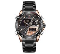 NAVIFORCE Men's Multifunction Waterproof Sport Analog Digital Quartz Watch with Chronograph Dual Time Alarm SIG Snooze Function, RG/RG/B, M, Quartz Watch,Chronograph,Digital