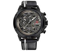NAVIFORCE Men's Sport Military Watches Waterproof Analog Quartz Watch Date Multifunction Leather Army Wristwatch