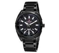NAVIFORCE Men's Sports Military AUTO Date Stainless Steel Analog Wristwatches (Black)