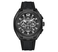 NAVIFORCE Mens Square Watches,Chronograph Analog Calendar Wrist Watch,Quartz Waterproof Watches for Men,Silicone Band (Black)
