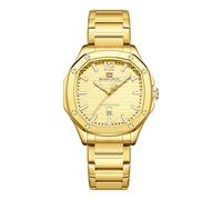 NAVIFORCE Men's Stainless Steel Watch Analog Quartz Waterproof Date Display Casual Wristwatch for Men (Gold)