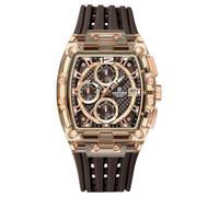 NAVIFORCE Men's Watch Fashion Sport Rectangle Wrist Watches (Chronograph/Waterproof/Luminous/Calendar) Silicon Strap Quartz Watch for Men (Gold)
