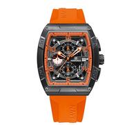 NAVIFORCE Men's Watch Fashion Sport Wrist Watches (Chronograph/Waterproof/Luminous/Calendar) Silicon Strap Quartz Watch for Men (Orange)
