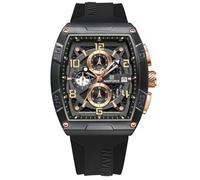 NAVIFORCE - Mens Wrist Watch Chronograph Quartz Colorful Silicone Strap Automatic Date Waterproof Women Gift, Black, Rose Gold, analog clock