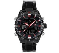 NAVIFORCE - NF9136S - Dual Time Mens Watches Analogue Digital Antiallergic (Band : Black/Index : Red)