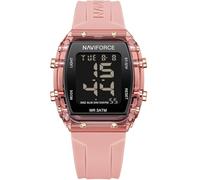 NAVIFORCE Watch for Men and Women, Digital Multi-Function, Quartz, Silicone Band, Pink, Fashion, NF7102-PP