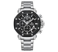 NAVIFORCE Watch for Men Big Dial Stainless Steel Waterproof Chronograph Wristwatches with Date Brand Luxury (Silver)