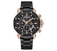 NAVIFORCE Watch for Men Big Dial Stainless Steel Waterproof Chronograph Wristwatches with Date Brand Luxury (Gold Black)