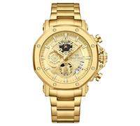 NAVIFORCE Watch for Men Big Dial Stainless Steel Waterproof Chronograph Wristwatches with Date Brand Luxury (Gold)