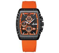 NAVIFORCE Watch Wristwatch Fashion Hollow Big Dial Luminous Waterproof Sport Analog Quartz Business Mens Watches Silicon Strap Dress Watch (Orange)