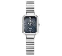 NAVIFORCE Woman Simple Retro Style Bracelet Stainless Steel Watches, Vintage Rectangular Case Watch for Women with Adjustment Tool, Silver + Black + Silver, Fashion