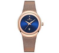 NAVIFORCE Women Fashion Analog Quartz Watch Casual Waterproof Lady Dress Watches Simple Luxury Diamond Stainless Steel Band Wristwatch