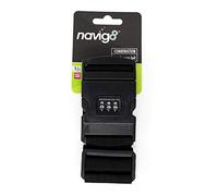 navig8 COMBINATION LUGGAGE BELT - PERSONALISED SECURITY COMBINATION - HEAVY DUTY - BLACK