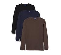 Navigare114, Men's Long Sleeve Shirt, Multicolored (Gray / Black / Ships), Medium (Manufacturer Size: 4), (3 Pack)