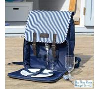 Navigate Three Rivers 2 Person Picnic Backpack, 15L Insulated Cooler Bag With Dining Set, Adjustable Straps, Keeps Food Cool