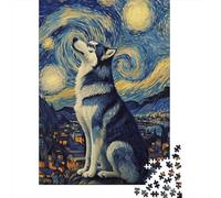 Navigate Through The Beauty of Siberian Husky - A 1000 Piece Wooden Puzzle for Ages 15 to 55 - Engaging, Educational, Entertaining