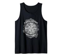 Navigating History Compass Gears Antique Cartographer Tank Top