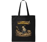 Navigating Life with Heavy Burdens Natural Cotton Tote Bag Black