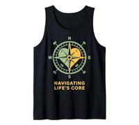 Navigating Life's Core Compass Heart Design Tank Top