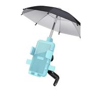 Navigation Bracket GPS Navigation Bracket Motorcycle Mobile Phone Holder Umbrella Rainproof Sunshade Outdoor Electric Vehicle Rearview Mirror Stand Accessories(Blue with Umbrella)