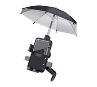 Navigation Bracket Replacement GPS Navigation Bracket Motorcycle Mobile Phone Holder Umbrella Rainproof Sunshade Outdoor Electric Vehicle Rearview Mirror Stand Accessories(Black with Umbrella)
