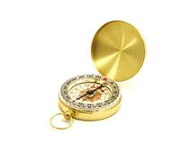 Navigation Compass for Outdoor Hiking and Camping - Dark Night Vintage Clamshell Design Orienteering Survival Gear (Gold)