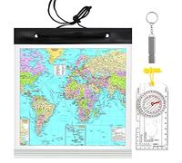 Navigation Compass With Waterproof Map Case and Emergency Whistle for Orienteering, Hiking, Walking, Mountaineering and Map Reading Expeditions