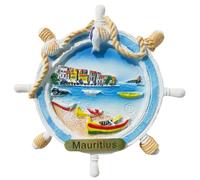 Navigation Rudder Mauritius Refrigerator Magnet Travel Souvenir Fridge 3D Decoration Magnetic Sticker Craft