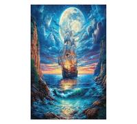 Navigation Sailboat 1000 Pcs Jigsaw Puzzle Bundle The Sea Ship Family Puzzle Lovers Fun Family Game Mindful Activity Spring Cardboard 1000 PCS