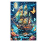 Navigation Sailboat 1000 Pcs Jigsaw Puzzle Bundle The Sea Ship Puzzle for Adults Teens 14+ Fun Family Game Mindful Activity Spring Gift Precision Cut Board 1000 PCS