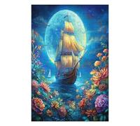Navigation Sailboat 1000 Piece Complete DIY Jigsaw Puzzle The Sea Ship Collectors Mind Relaxation Educational Decorative Puzzle Gifts for Adults Sturdy Thick Cardboard 1000 PCS