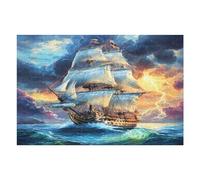 Navigation Sailboat 1000 Piece Complete Premium Jigsaw Puzzle The Sea Ship Collectors Mind Relaxation Educational Decorative Puzzle Gifts for Adults Premium Cardboard 1000 PCS