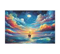 Navigation Sailboat 1000 Piece Jigsaw Puzzle for Adults The Sea Ship Sick Day Activity Gentle Distraction No Dust Pieces Great Gift for Get Well Soon 1000 PCS