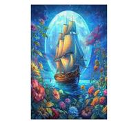 Navigation Sailboat 1000 Piece Jigsaw Puzzle Pack The Sea Ship Teens Beginners Cognitive Development Puzzle Fans Group Play Anniversary Premium Cardboard 1000 PCS