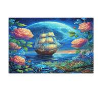 Navigation Sailboat 1000-piece Jigsaw Puzzle Set The Sea Ship For Adults Teens 14+ Logic Skill Indoor Game Family Game Night Summer Thick Cardboard 1000 PCS