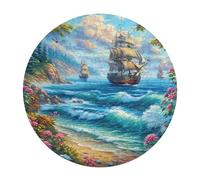 Navigation Sailboat 120 Piece Circular Puzzle The Sea Ship Animal Shape Learning Through Play Educational Puzzle for Kids & Adults Idea Home Decor 120 PCS
