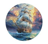 Navigation Sailboat 120 Piece Circular Puzzle The Sea Ship Animal Shape Learning Through Play Educational Puzzle for Kids & Adults Idea Home Decor 120 PCS