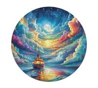 Navigation Sailboat 120 Piece Circular Puzzle The Sea Ship Animal Shape Learning Through Play Educational Puzzle for Kids & Adults Idea Home Decor 120 PCS