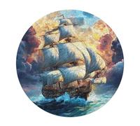 Navigation Sailboat 120 Piece Round Puzzle The Sea Ship Animal Shape Relaxing Brainteaser for Adults & Kids Family Bonding Activity Stress Relief Home Decor Gift Idea 120 PCS