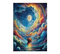 Navigation Sailboat 300 Pcs Jigsaw Puzzle Bundle The Sea Ship Family Puzzle Lovers Fun Family Game Mindful Activity Spring Eco Friendly Cardboard 300 PCS