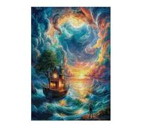 Navigation Sailboat 300 Piece Complete Jigsaw Puzzle Set The Sea Ship Teens Beginners Educational Challenge Puzzle Fans Group Play Anniversary Creativity & Gift Giving 300 PCS