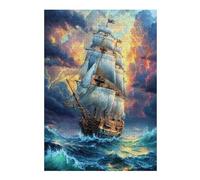 Navigation Sailboat 300 Piece Complete Jigsaw Puzzle Set The Sea Ship Teens Beginners Mind Relaxation Puzzle Fans Group Play Anniversary Fathers Gift Thick Cardboard 300 PCS