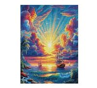 Navigation Sailboat 500 Piece Complete Jigsaw Puzzle Set The Sea Ship Teens Beginners Mind Relaxation Puzzle Fans Group Play Anniversary Fathers Gift Thick Cardboard 500 PCS