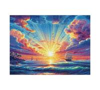 Navigation Sailboat 500-piece Jigsaw Puzzle Bundle The Sea Ship Family Puzzle Lovers Brain Training Mindful Activity Spring Paperboard Creativity & Gift Giving 500 PCS